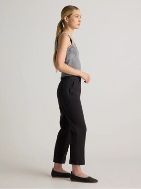 Quince Organic Stretch Cotton Twill Straight Leg Cropped Pants Size 2
